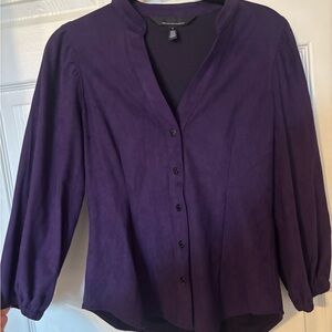 White House Black Market Deep Purple Blouse